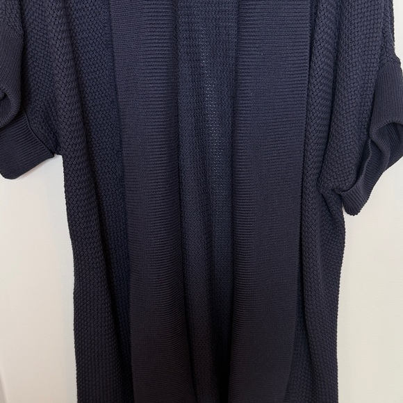 Liz Claiborne Navy Open Front Cardigan XLT Heavyweight Knit Sweater - Picture 3 of 13